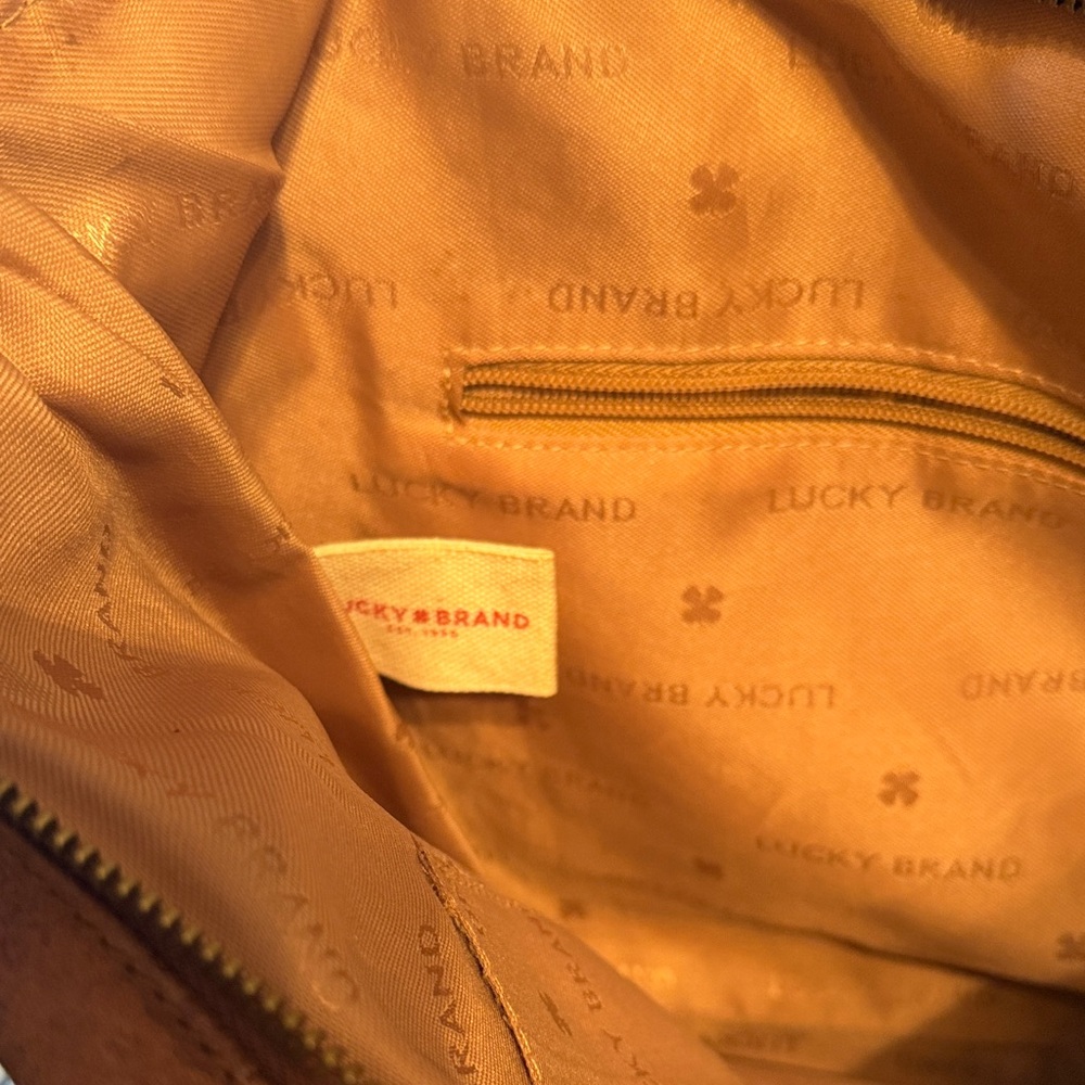 Lucky Brand Boho Brown Leather Tote Bag - Picture 5 of 6